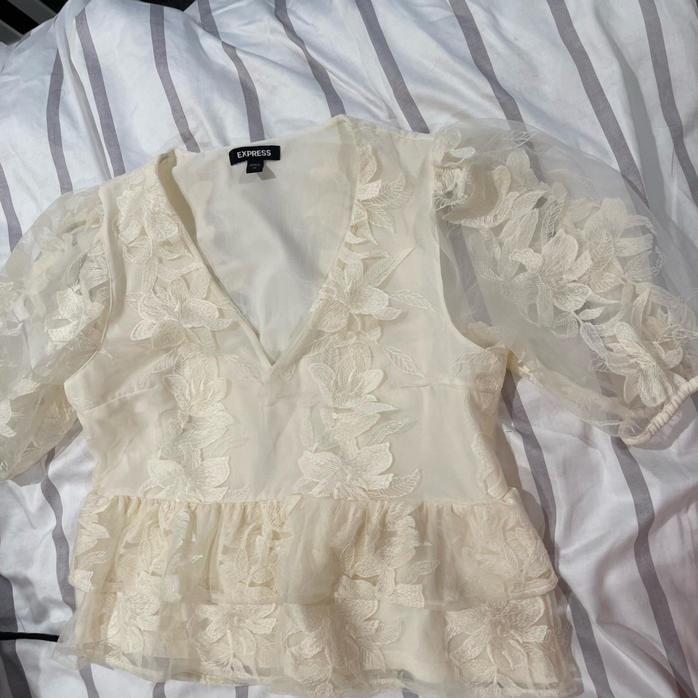 Express embroidered top